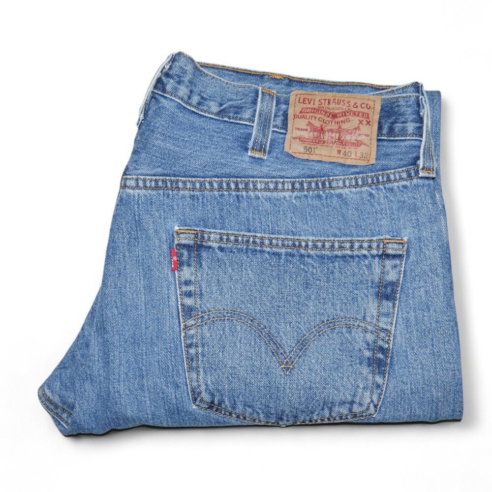 Levis 501 XX Men's Denim Jeans Actual Size 40x32 Vintage Stonewash Button Fly